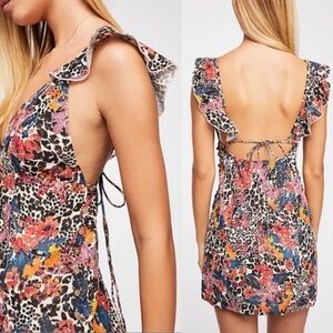 Floral and Leopard Print Dress